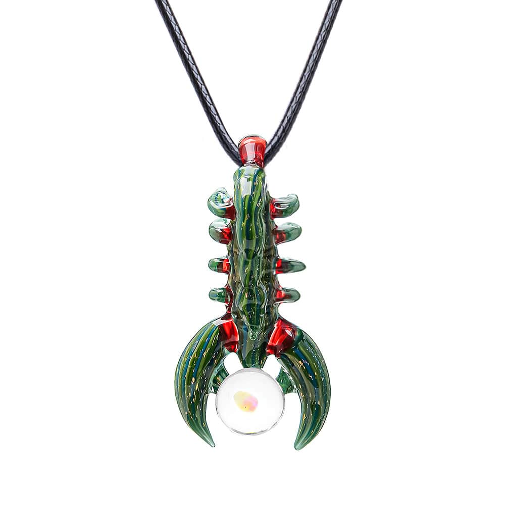 Scorpion Inspired Glass Pendant Necklace  Calibear  