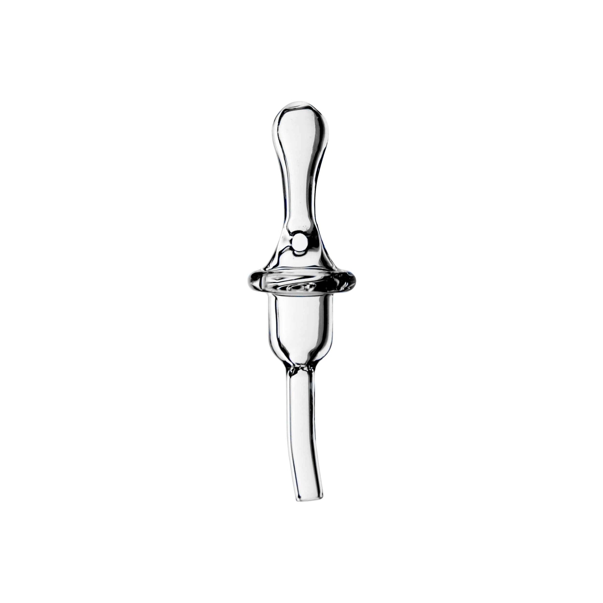 Calibear premium seamless quartz banger with a flat bottom design and a precision directional airflow carb cap for cold start dabbing.