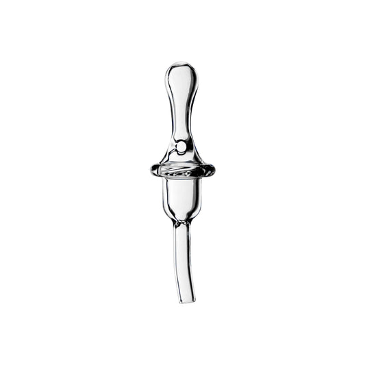 Calibear premium seamless quartz banger with a flat bottom design and a precision directional airflow carb cap for cold start dabbing.