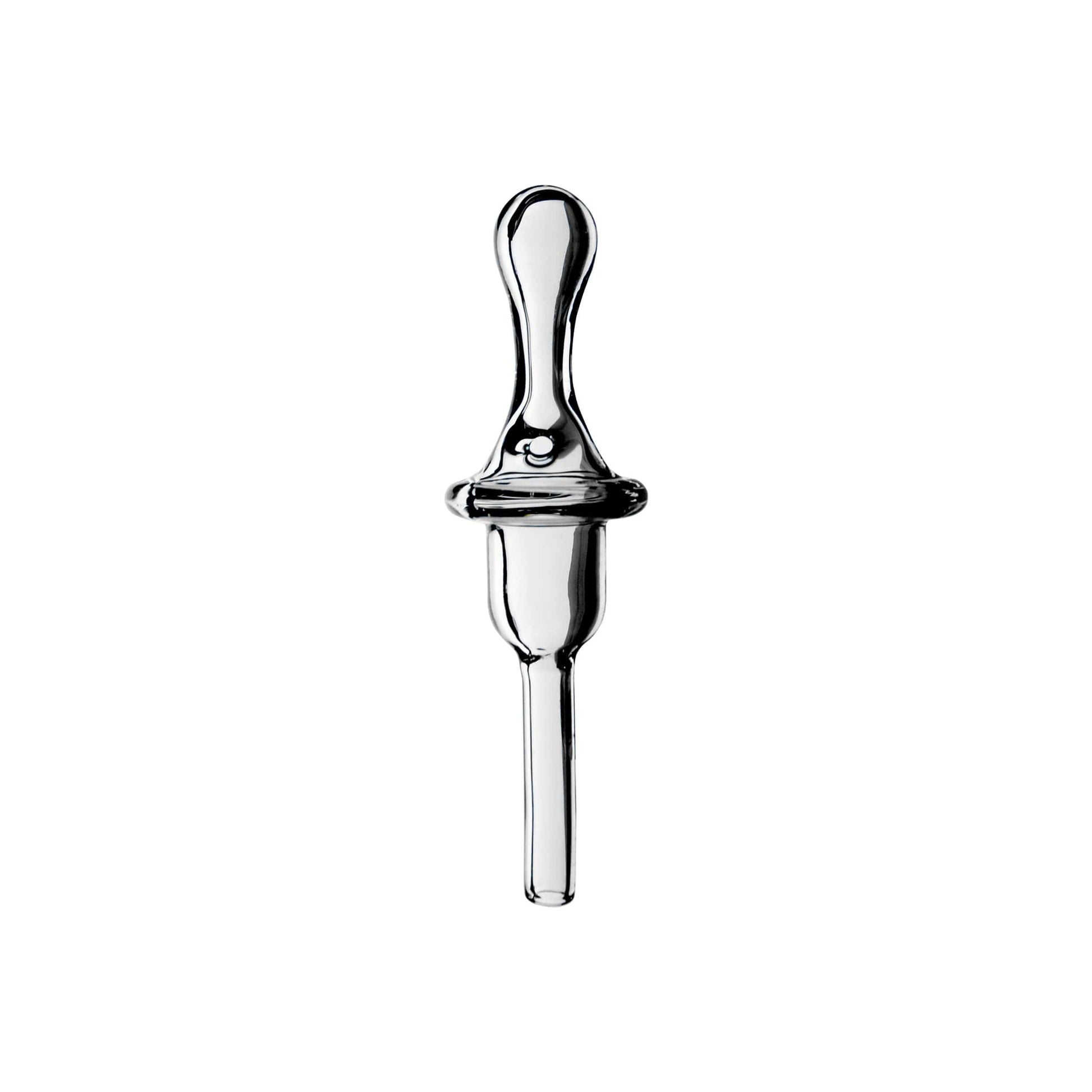 Calibear high-grade seamless quartz banger with a round bottom design and matching bubble carb cap for cold start dabbing.
