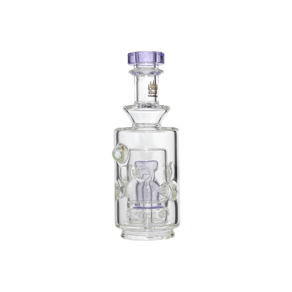 Straight Swiss glass attachment with opal detail for Puffco Peak OG and Pro Calibear multi variant display