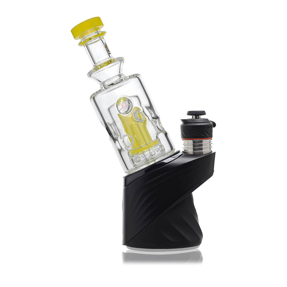 Straight Swiss glass attachment with opal detail for Puffco Peak OG and Pro Calibear multi variant display