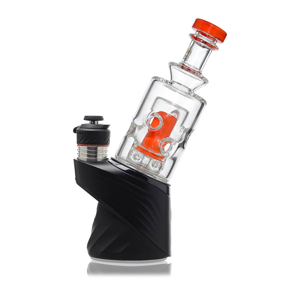 Straight Swiss glass attachment with opal detail for Puffco Peak OG and Pro Calibear multi variant display