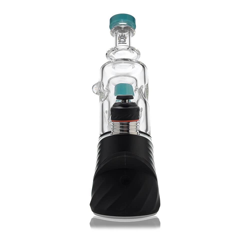 Straight Swiss glass attachment with opal detail for Puffco Peak OG and Pro Calibear multi variant display