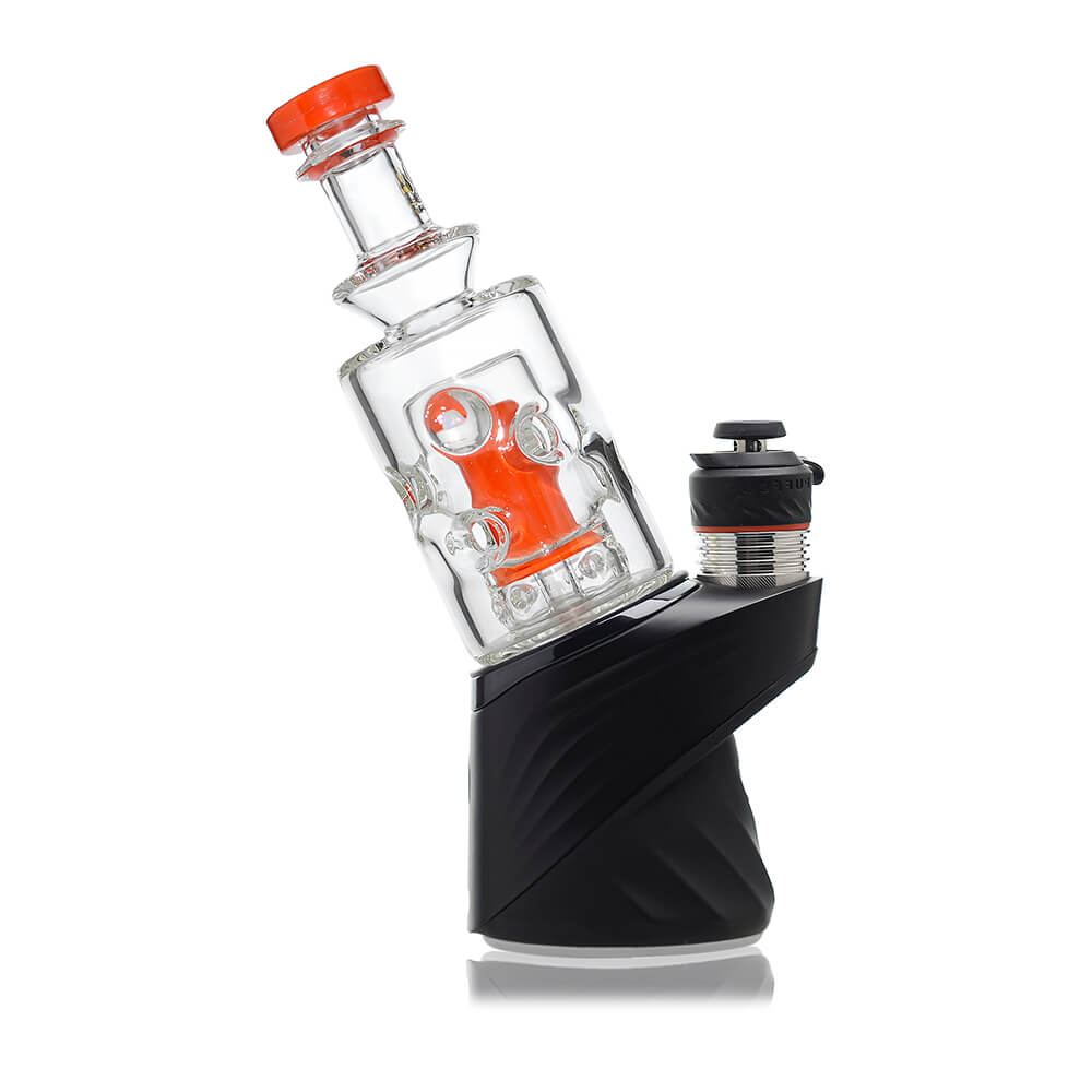 Straight Swiss glass attachment with opal detail for Puffco Peak OG and Pro Calibear multi variant display