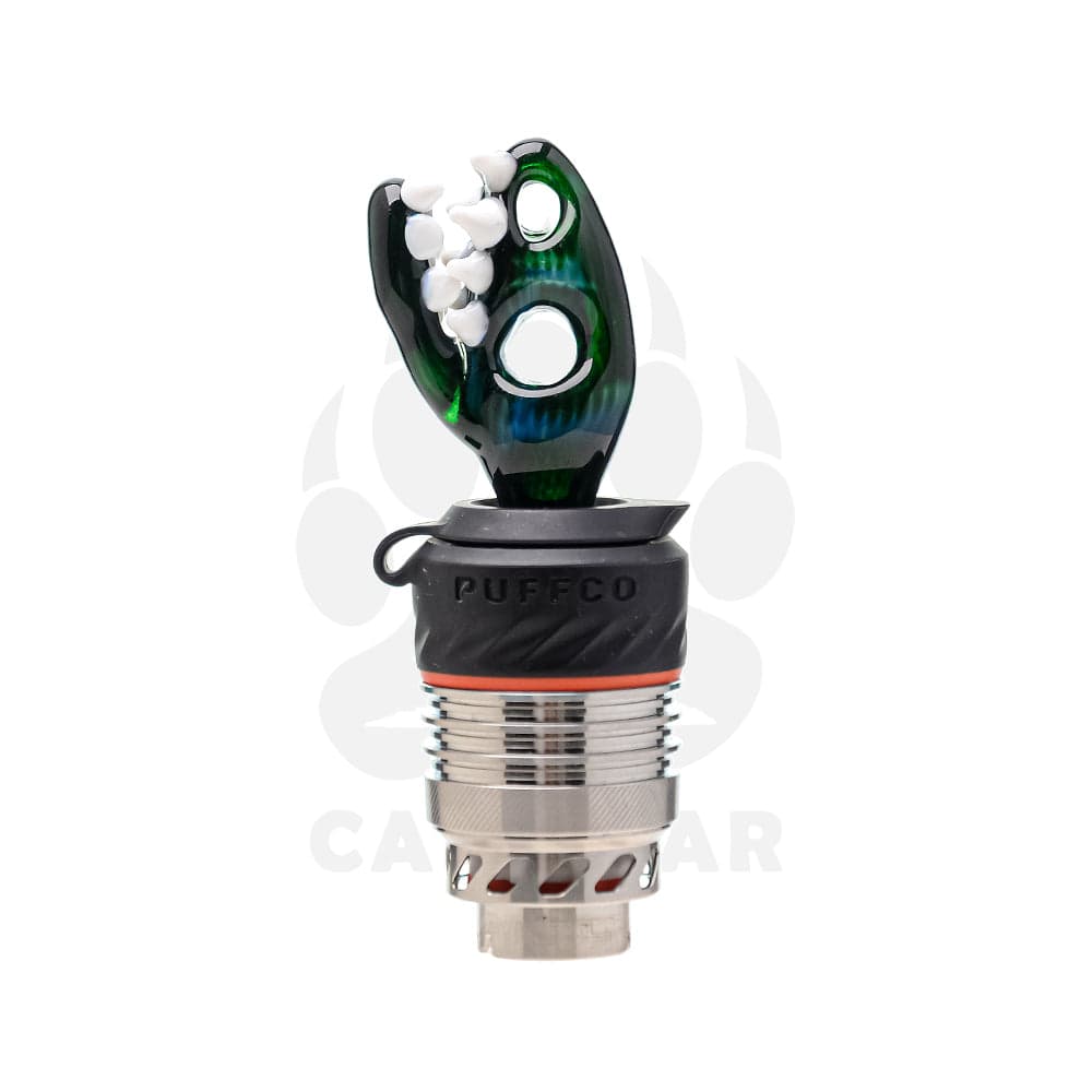 US COLOR DINO HEAD PUFFCO 3D XL GLASS CAP- Premium puffco glass attachment from Calibear Glass. Ideal for dabbing, providing smooth hits and durability. Shop high-quality dab rigs, water pipes, bongs, erig glasses and glass smoking accessories at Calibear