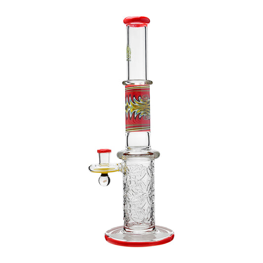 WIGWAG WALL PERC GLASS BONG GLASS WATER PIPE WITH ENCASED OPAL