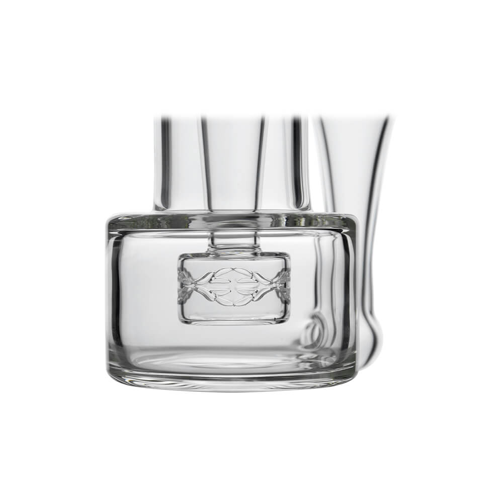Wave Perc Sidecar Glass Bubbler by Calibear featuring Lemon Candy glass mouthpiece and compact clear glass body