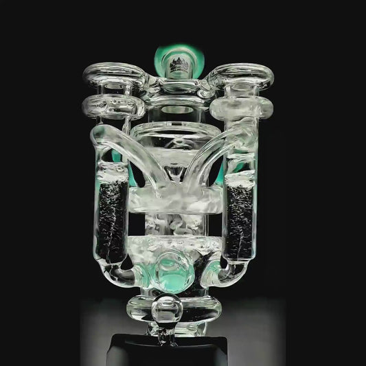 function video of Custom Calibear Triple Vortex Recycler Glass Attachment for Dr.Dabber Switch Go Glass Attachment