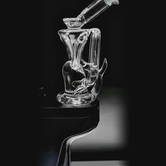 Calibear Dual Recycler Glass Attachment for Dr Dabber Switch 2 dual loop water filtration recycler glass top