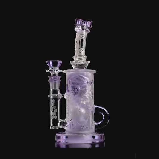 SANDBLASTED KLEIN RECYCLER- Premium borosilicate glass dab rig from Calibear Glass. Ideal for dabbing, providing smooth hits and durability. Shop high-quality dab rigs, water pipes, bongs, erig glasses and glass smoking accessories at Calibear Glass. Elevate your smoking experience with a durable and stylish glass dab rig. Free shipping on all orders