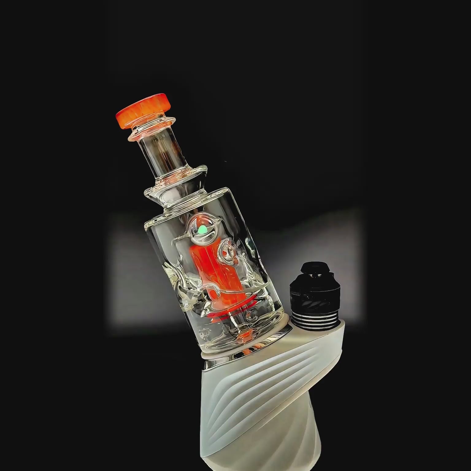 Straight Swiss glass attachment with opal detail for Puffco Peak OG and Pro function video-Calibear multi variant display