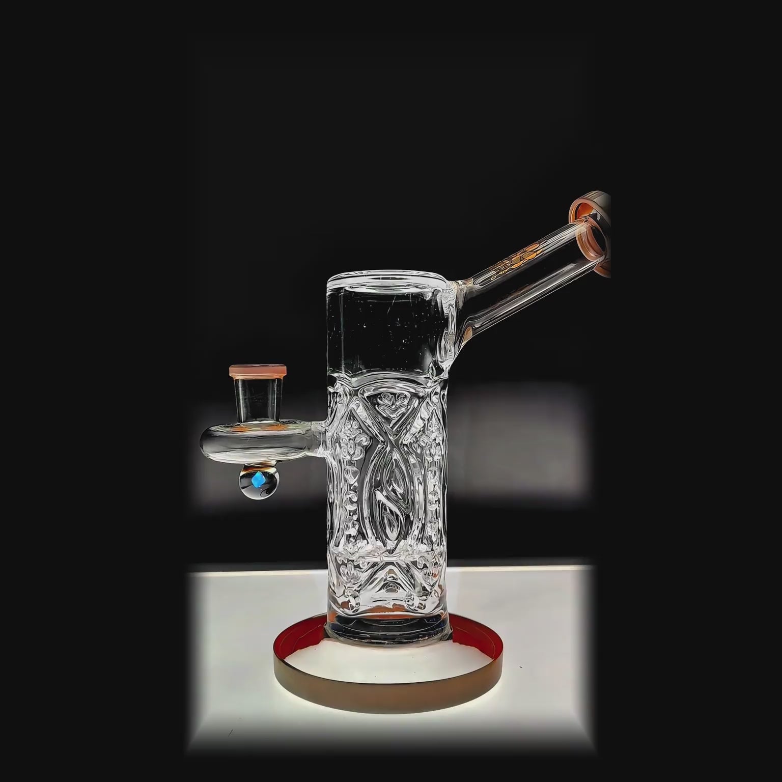 CRYSTAL ENGRAVED STRAIGHT CHAMBER DAB RIG-- Premium borosilicate glass dab rig from Calibear Glass. Ideal for dabbing, providing smooth hits and durability. Shop high-quality dab rigs, water pipes, bongs, erig glasses and glass smoking accessories at Calibear Glass. Elevate your smoking experience with a durable and stylish glass dab rig. Free shipping on all orders.