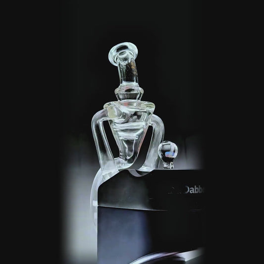Function video of Calibear Klein Recycler Glass Attachment for Dr. Dabber Switch Go handcrafted borosilicate recycler glass replacement