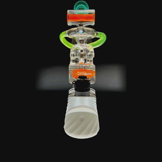 Calibear Glass Multi-Chamber Recycler Attachment for Puffco Peak OG & Pro function video