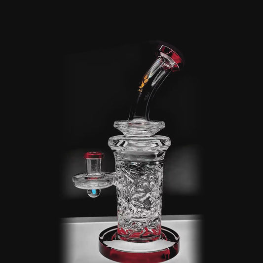 FLARED HELIX CARVED DAB RIG SERIES glass function video- Premium borosilicate glass dab rig from Calibear Glass. Ideal for dabbing, providing smooth hits and durability. Shop high-quality dab rigs, water pipes, bongs, erig glasses and glass smoking accessories at Calibear Glass. Elevate your smoking experience with a durable and stylish glass dab rig. Free shipping on all orders.