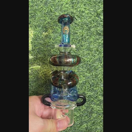 Demonstration video of Dual-Jet Dichro Recycler Glass Top | Custom Mocha Stardust & Blue Dichro for Dr. Dabber Switch 2