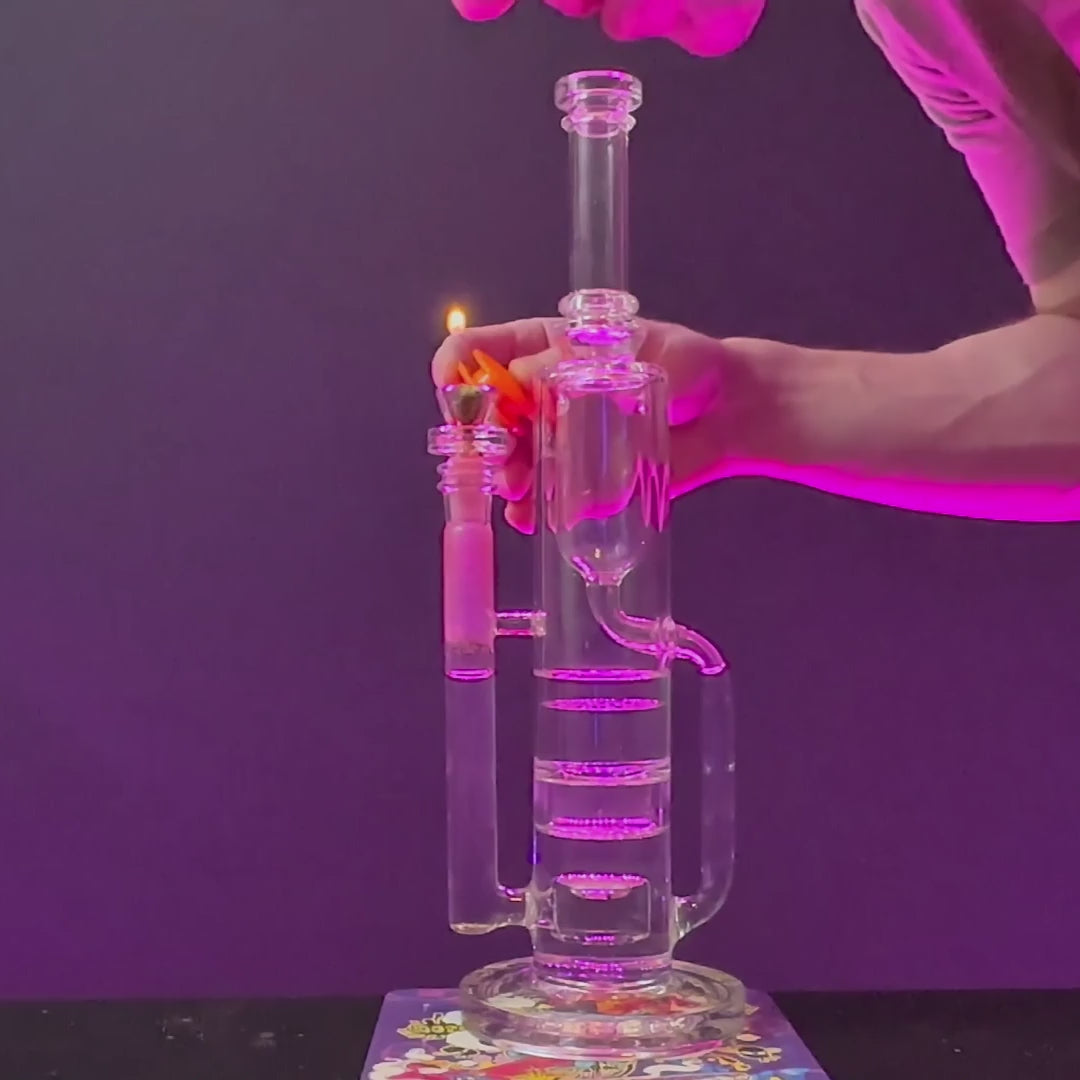 FLOWER KLEIN BONG- Premium borosilicate glass water pipe, bong from Calibear Glass. Ideal for dabbing, providing smooth hits and durability. Shop high-quality dab rigs, water pipes, bongs, erig glasses and glass smoking accessories at Calibear Glass. Elevate your smoking experience with a durable and stylish glass dab rig. Free shipping on all orders