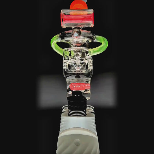 CaliBear Premium Swiss Straight Fab Recycler glass attachment for Puffco Peak OG & Pro function video