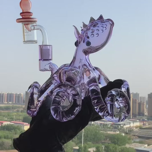 Calibear Octopus Dab Rig 5.5 inch handmade glass rig with 3 pinhole perc and 14.5mm joint