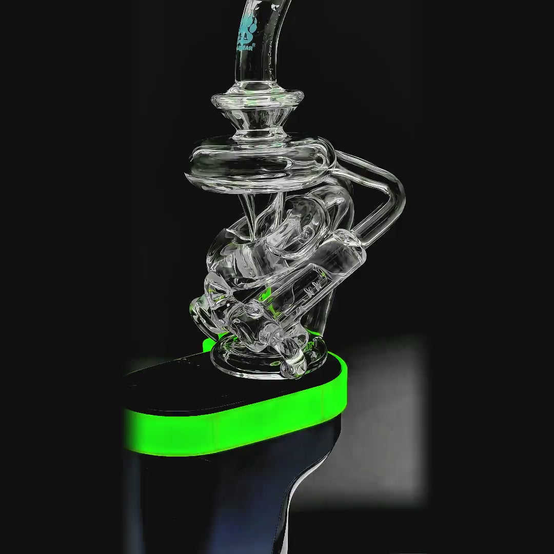 Calibear Double Jet Vortex Glass Attachment for Dr. Dabber Switch 2 premium borosilicate recycler glass top