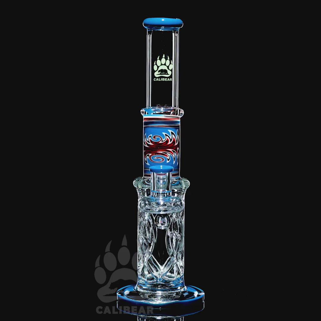 WIGWAG WALL PERC GLASS BONG GLASS WATER PIPE WITH ENCASED OPAL