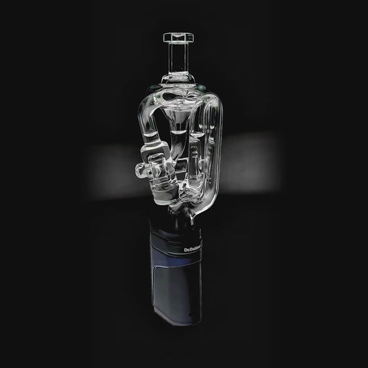 Calibear Ghost 2 Dual Jet Recycler Glass Mouthpiece for Dr Dabber Ghost device
Ghost 2 recycler glass mouthpiece dual jet airflow glass attachment
Calibear recycler glass top dual jet design for smooth vapor cooling
High airflow recycler glass mouthpiece compatible with Ghost 2