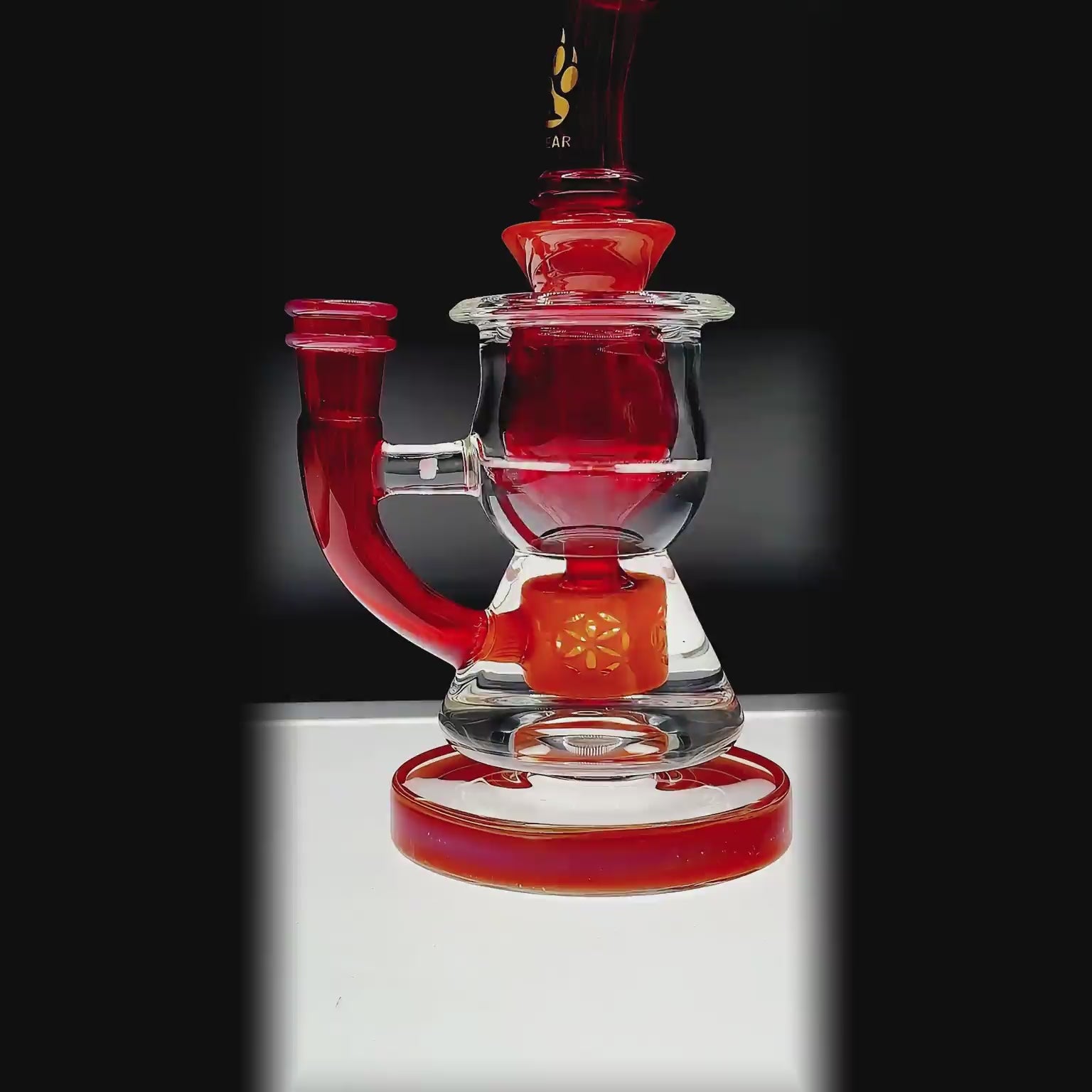 CURVY TORUS- Premium borosilicate glass dab rig from Calibear Glass. Ideal for dabbing, providing smooth hits and durability. Shop high-quality dab rigs, water pipes, bongs, erig glasses and glass smoking accessories at Calibear Glass. Elevate your smoking experience with a durable and stylish glass dab rig. Free shipping on all orders.