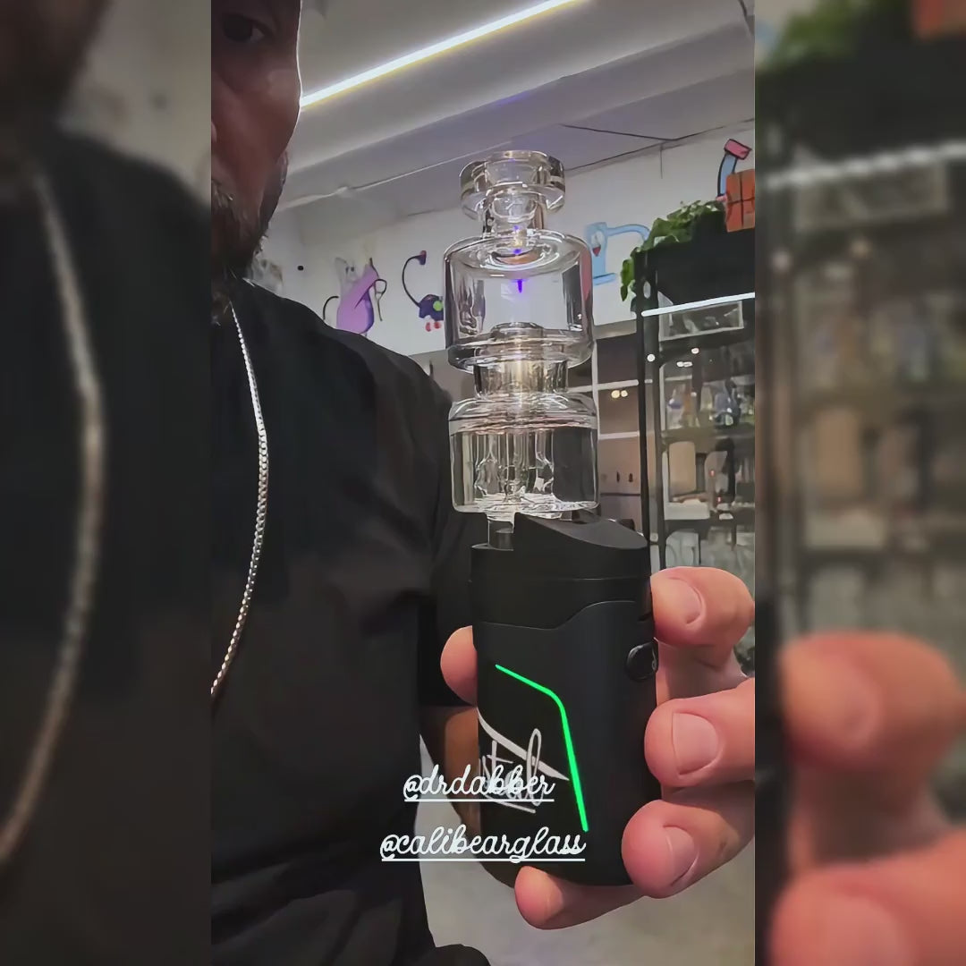 CALIBEAR Ghost²™ DOUBLE-STACK DIFFUSER GLASS TOP-- Premium dr. dabber glass attachment from Calibear Glass. Ideal for dabbing, providing smooth hits and durability. Shop high-quality dab rigs, water pipes, bongs, erig glasses and glass smoking accessories at Calibear Glass. Elevate your smoking experience with a durable and stylish glass dab rig. Free shipping on all orders.