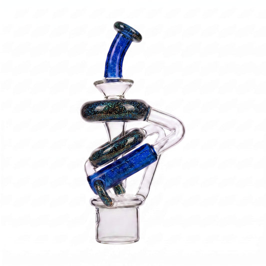 Dual-Jet Dichro Recycler Glass Top | Custom Black & Blue Dichro for Dr. Dabber Switch 2
