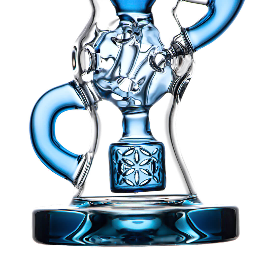 Calibear Seed-of-Life FTK Recycler Dab Rig (14mm) Handcrafted Borosilicate Glass Gallery showcase view 9 highlighting functional glass details