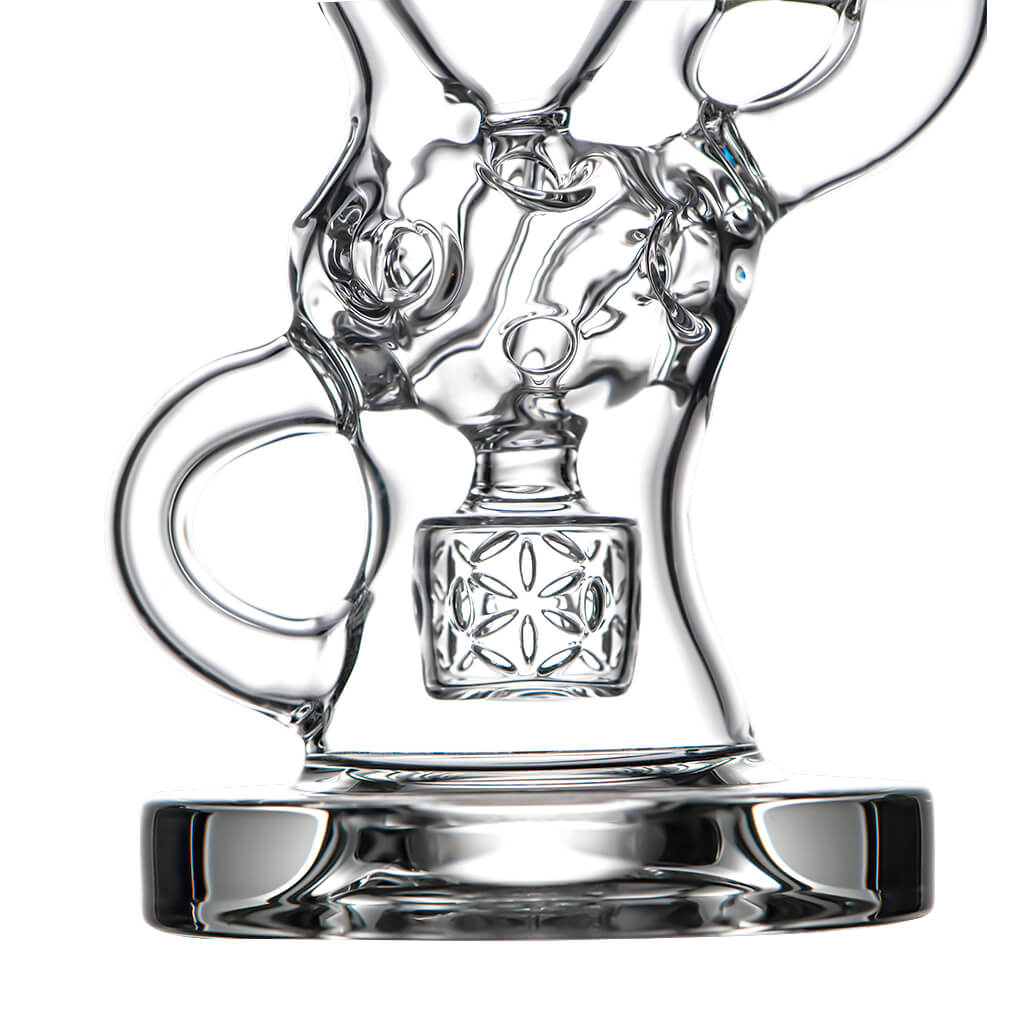 Calibear Seed-of-Life FTK Recycler Dab Rig (14mm) Handcrafted Borosilicate Glass Gallery showcase view 13 highlighting functional glass details