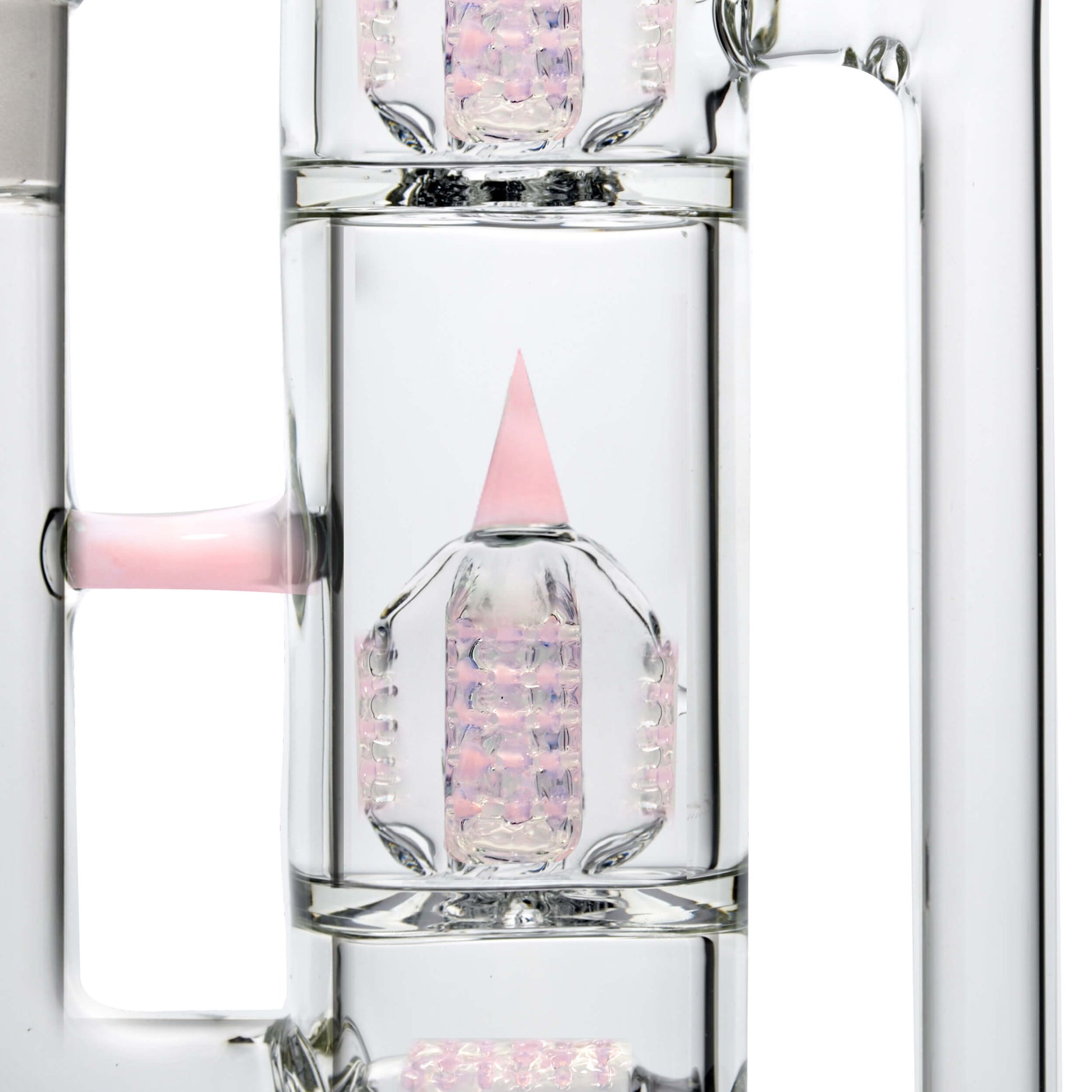 Calibear 16 inch Treecycler glass water pipe with dual internal treecycler percolators, kingstem perc, and lime green accents.