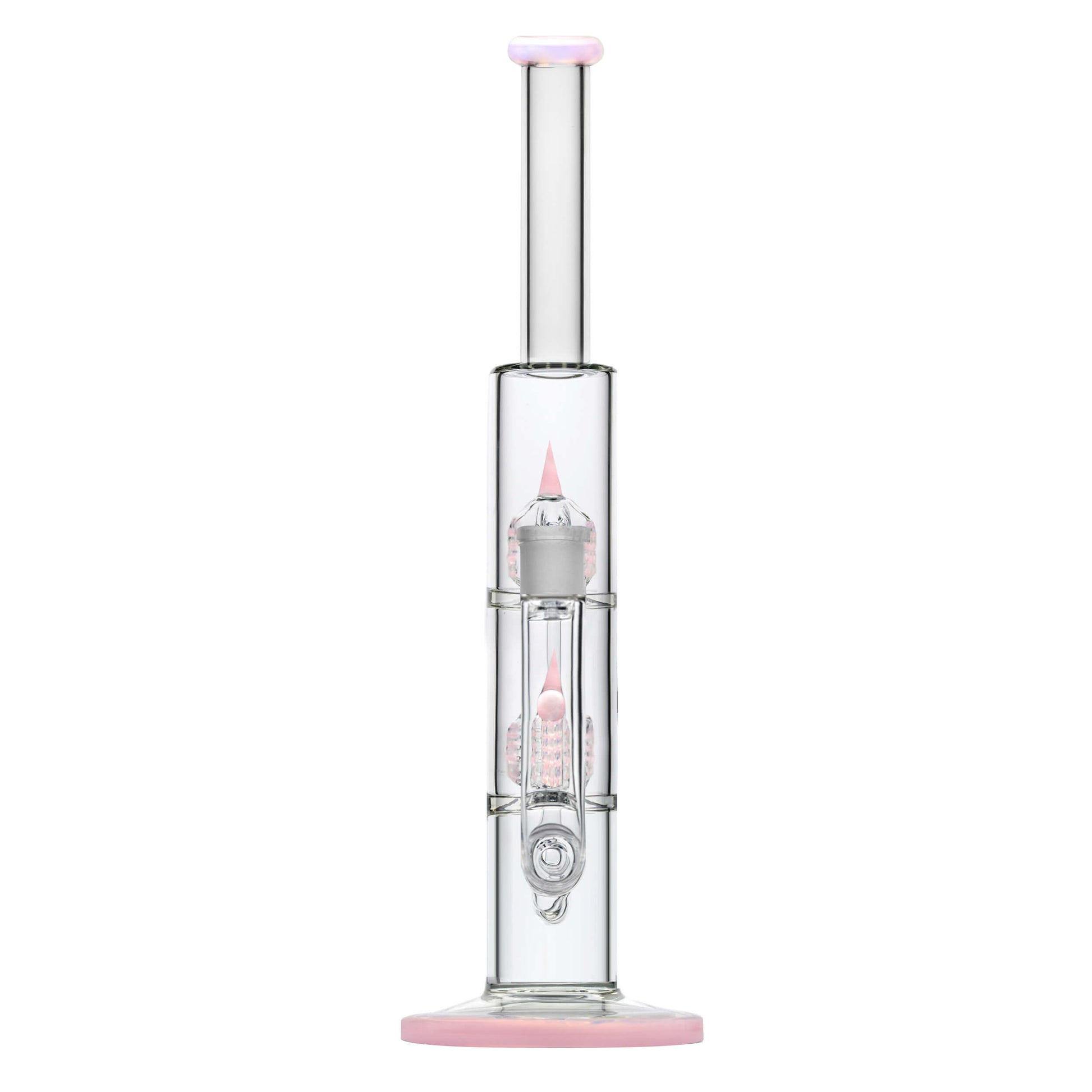 Calibear 16 inch Treecycler glass water pipe with dual internal treecycler percolators, kingstem perc, and lime green accents.