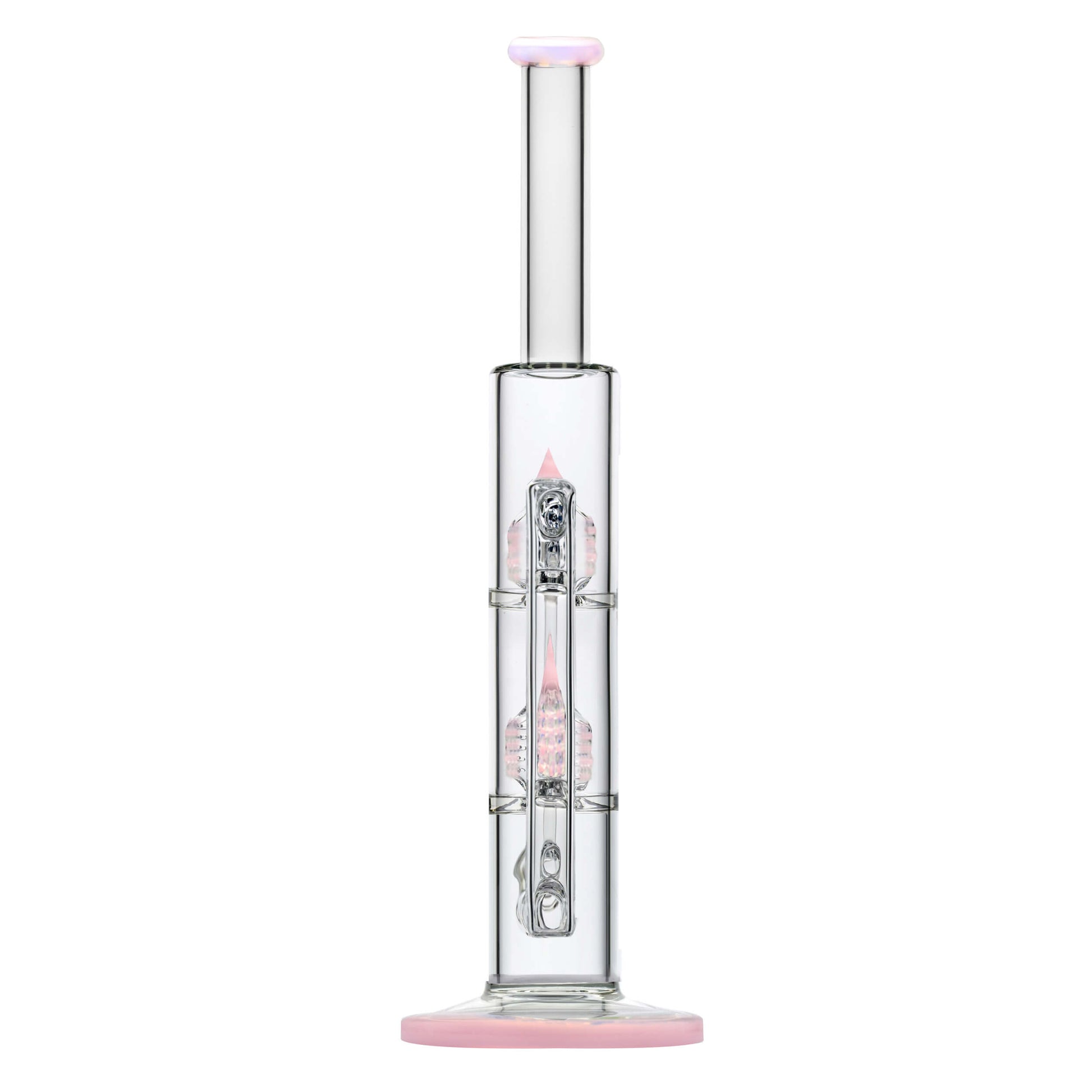 Calibear 16 inch Treecycler glass water pipe with dual internal treecycler percolators, kingstem perc, and lime green accents.