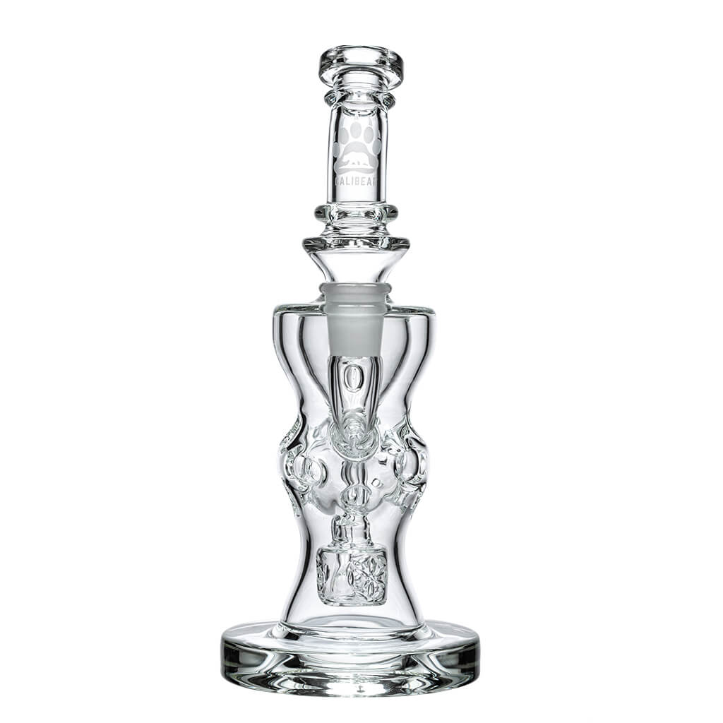 Calibear Seed-of-Life FTK Recycler Dab Rig (14mm) Handcrafted Borosilicate Glass Gallery showcase view 12 highlighting functional glass details