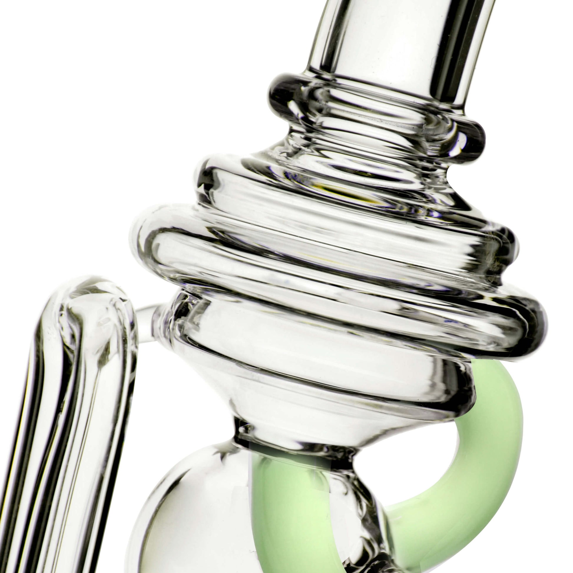 CaliBear Mini Recycler Glass Attachment for Puffco Peak and Peak Pro in Blue and Green