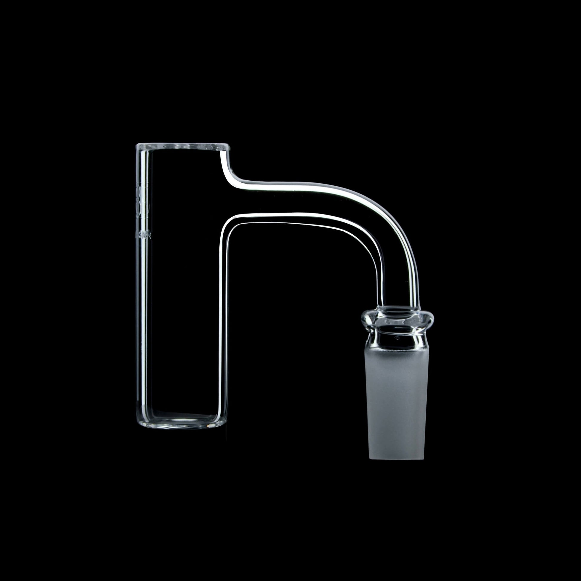 Calibear premium seamless quartz banger with a flat bottom design and a precision directional airflow carb cap for cold start dabbing.